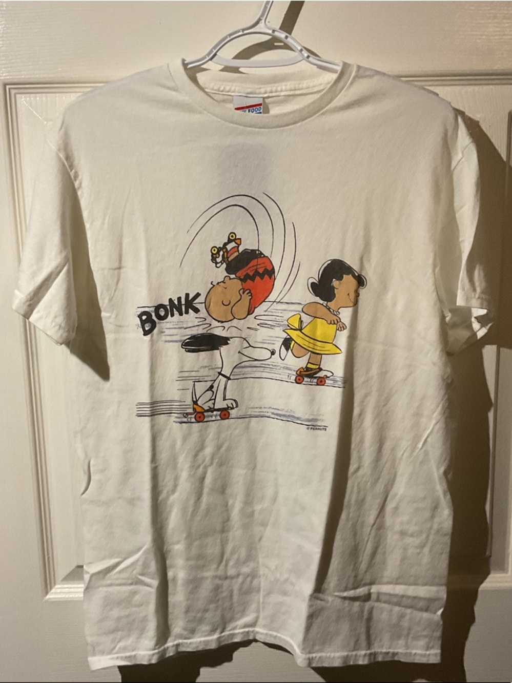 NWT Junk Food Clothing White Peanuts 'Bonk' Skate Graphic Tee